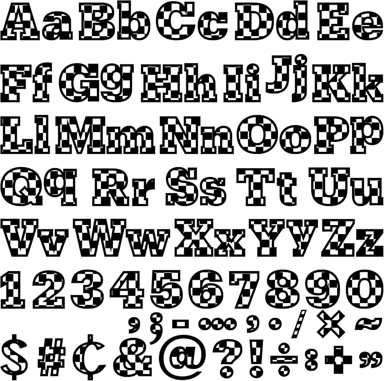 260 PCS Bulletin Board Letters for Classroom (Black Checkered) 14.96"L x 11.81"W